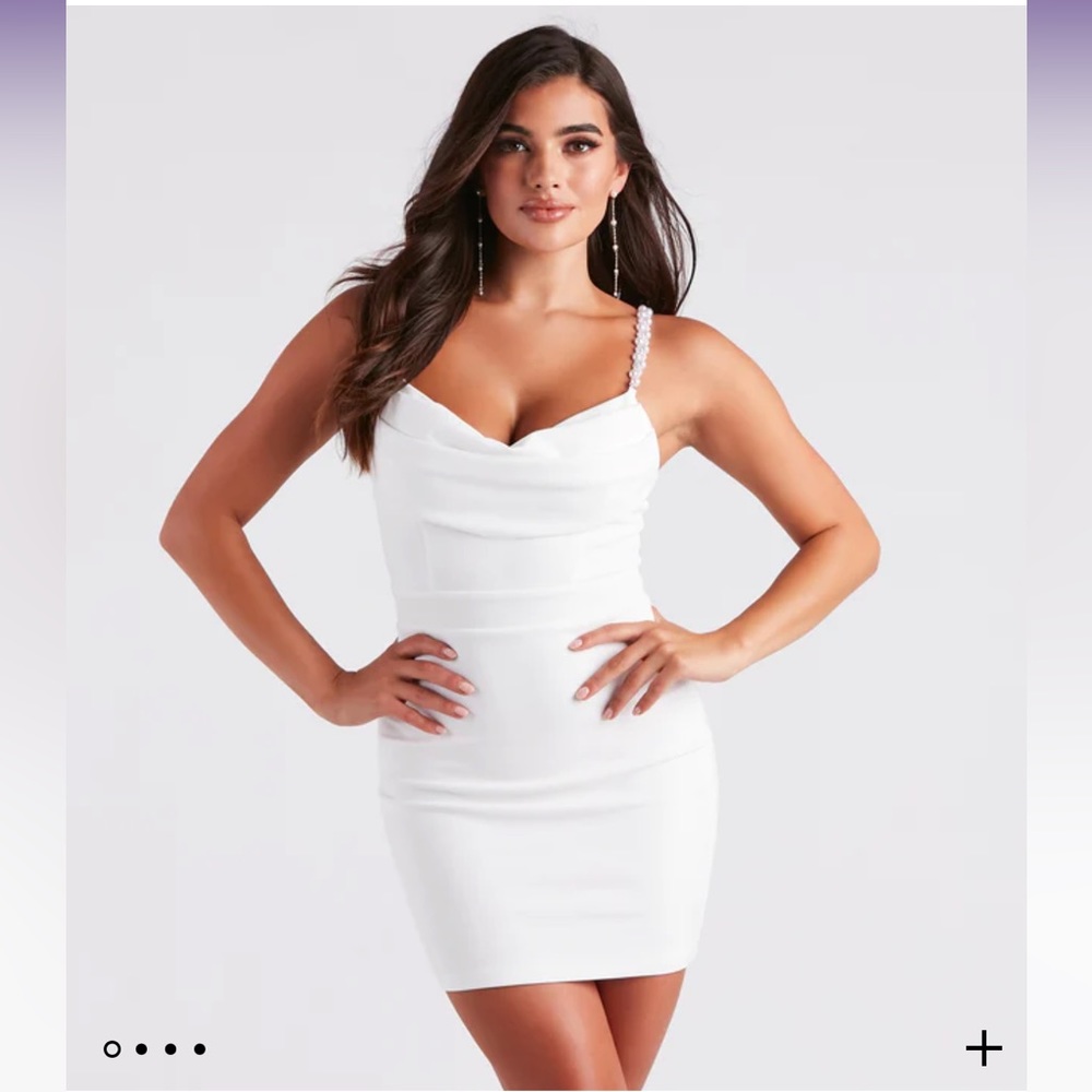Elevated Affair Pearl Strap Mini Dress